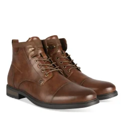 Bottines COGNAC Homme Motif Uni Lacets