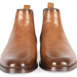 Bottines COGNAC Homme Motif Uni Elastique