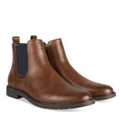 Bottines COGNAC Homme Motif Uni A Enfiler