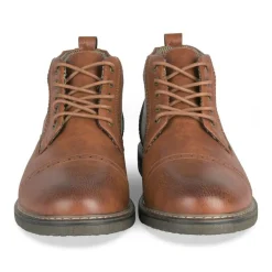 Bottines COGNAC Homme Motif Uni Lacets