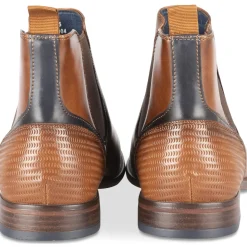 Bottines COGNAC Homme Motif Uni Elastique