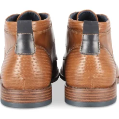 Bottines COGNAC Homme Motif Uni Lacets