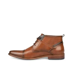 Bottines COGNAC Homme Motif Uni Lacets