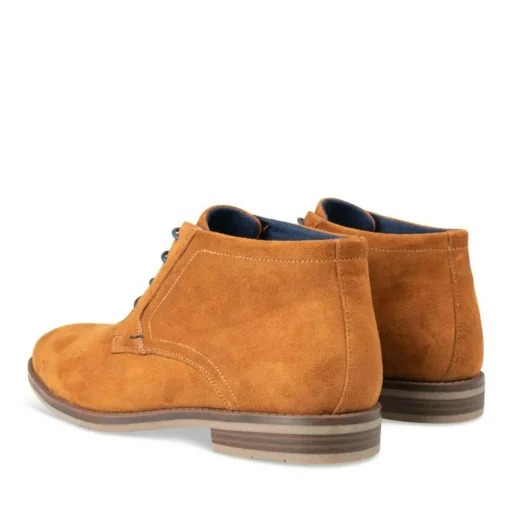 Bottines COGNAC Homme Motif Uni Lacets