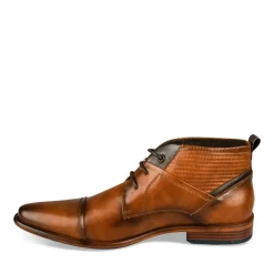 Bottines COGNAC Homme Motif Uni Lacets