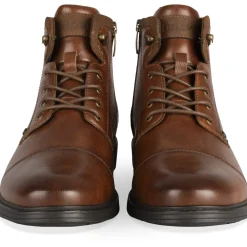 Bottines COGNAC Homme Motif Uni Lacets