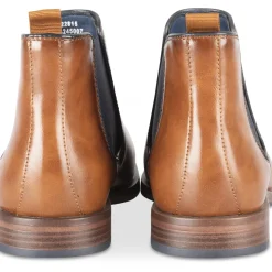 Bottines COGNAC Homme Motif Uni Elastique