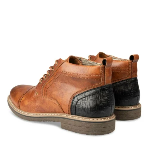 Bottines COGNAC Homme Motif Uni Lacets