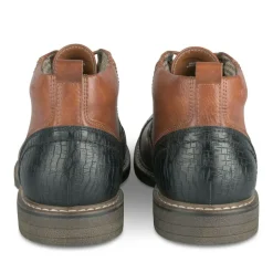 Bottines COGNAC Homme Motif Uni Lacets