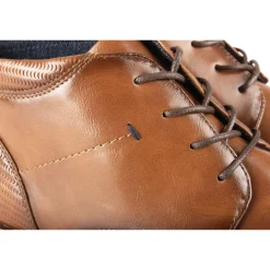 Bottines COGNAC Homme Motif Uni Lacets