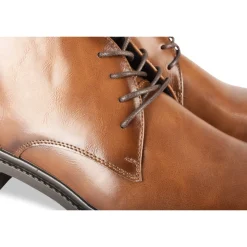 Bottines COGNAC Homme Motif Uni Lacets