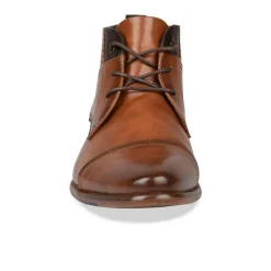 Bottines COGNAC Homme Motif Uni Lacets