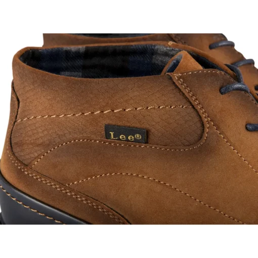 Bottines COGNAC Homme Motif Uni Lacets