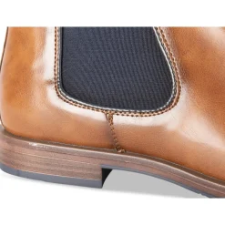 Bottines COGNAC Homme Motif Uni Elastique