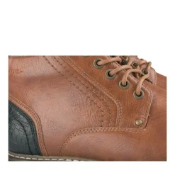 Bottines COGNAC Homme Motif Uni Lacets