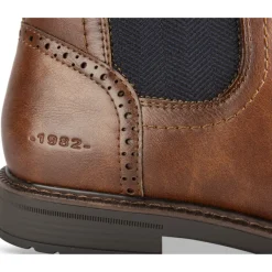 Bottines COGNAC Homme Motif Uni A Enfiler