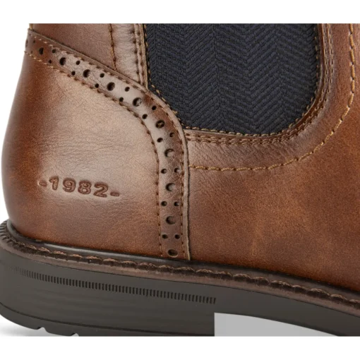 Bottines COGNAC Homme Motif Uni A Enfiler