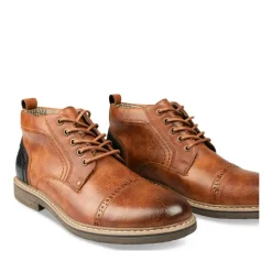 Bottines COGNAC Homme Motif Uni Lacets