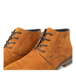 Bottines COGNAC Homme Motif Uni Lacets