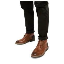 Bottines COGNAC Homme Motif Uni Lacets