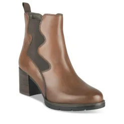 Bottines Confort MARRON Femme CUIR Motif Uni Fermeture éclair