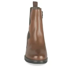 Bottines Confort MARRON Femme CUIR Motif Uni Fermeture éclair