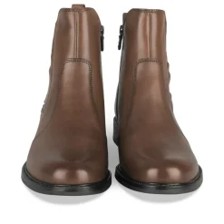 Bottines Confort MARRON Femme CUIR Motif Uni Fermeture éclair