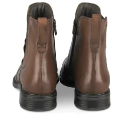 Bottines Confort MARRON Femme CUIR Motif Uni Fermeture éclair