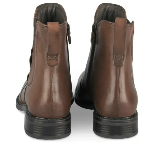 Bottines Confort MARRON Femme CUIR Motif Uni Fermeture éclair