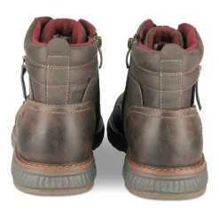 Bottines Confort MARRON Homme Motif Uni Lacets