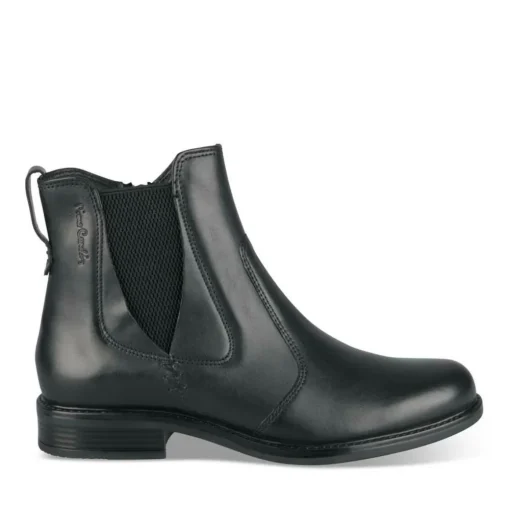 Bottines Confort NOIR Femme CUIR Motif Uni Fermeture éclair