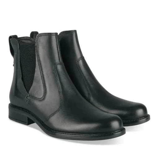 Bottines Confort NOIR Femme CUIR Motif Uni Fermeture éclair