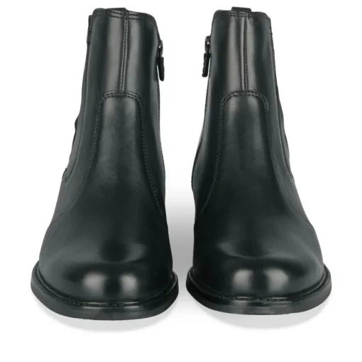 Bottines Confort NOIR Femme CUIR Motif Uni Fermeture éclair