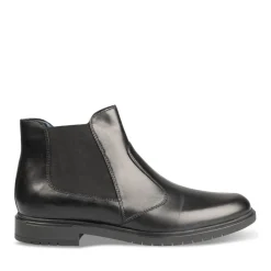 Bottines Confort NOIR Homme CUIR Motif Uni A Enfiler