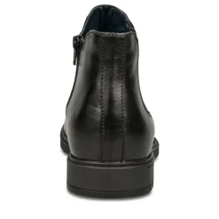 Bottines Confort NOIR Homme CUIR Motif Uni A Enfiler