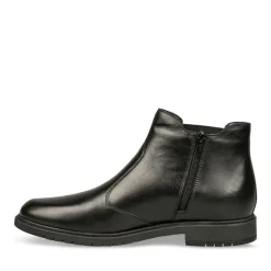 Bottines Confort NOIR Homme CUIR Motif Uni A Enfiler