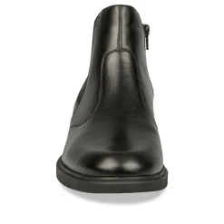 Bottines Confort NOIR Homme CUIR Motif Uni A Enfiler
