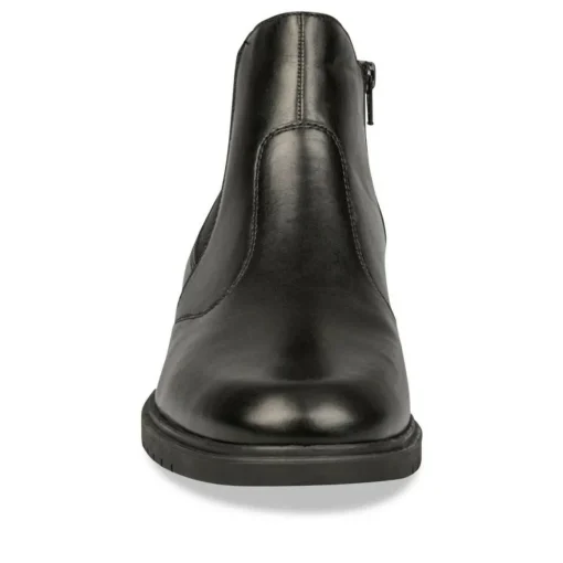 Bottines Confort NOIR Homme CUIR Motif Uni A Enfiler