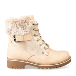 Bottines Fourré BEIGE Fille Motif Uni Lacets