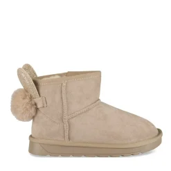 Bottines Fourré BEIGE Fille Motif Paillettes A Enfiler
