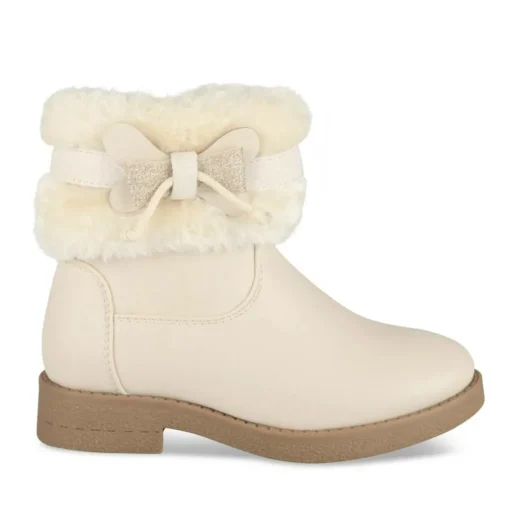 Bottines Fourré BEIGE Fille Motif Paillettes Fermeture éclair