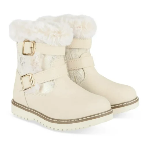 Bottines Fourré BEIGE Fille Motif Fausse Fourrure Fermeture éclair