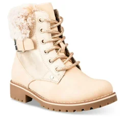 Bottines Fourré BEIGE Fille Motif Uni Lacets