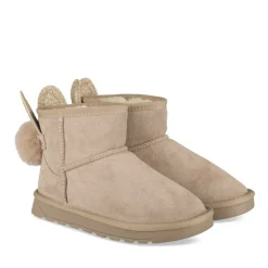 Bottines Fourré BEIGE Fille Motif Paillettes A Enfiler