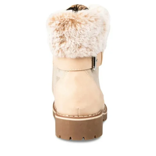 Bottines Fourré BEIGE Fille Motif Uni Lacets