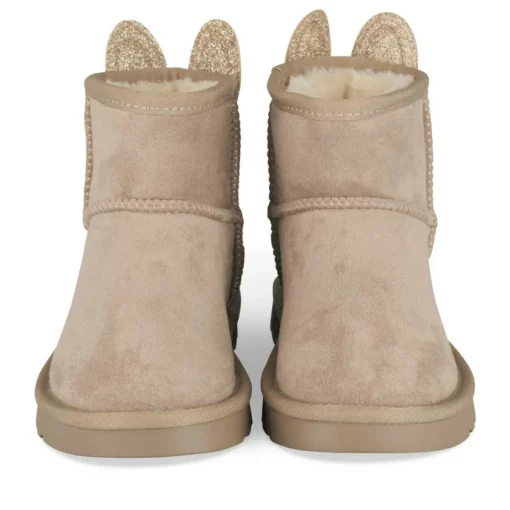 Bottines Fourré BEIGE Fille Motif Paillettes A Enfiler