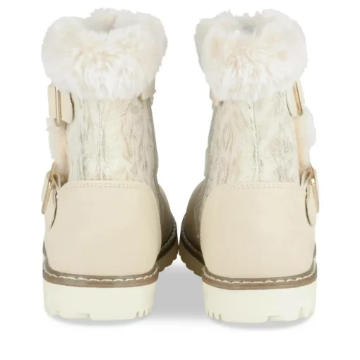 Bottines Fourré BEIGE Fille Motif Fausse Fourrure Fermeture éclair