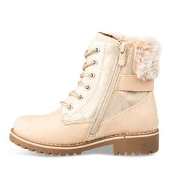 Bottines Fourré BEIGE Fille Motif Uni Lacets