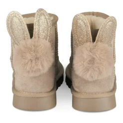 Bottines Fourré BEIGE Fille Motif Paillettes A Enfiler