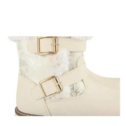 Bottines Fourré BEIGE Fille Motif Fausse Fourrure Fermeture éclair